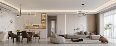 现代简约客餐厅3D模型下载